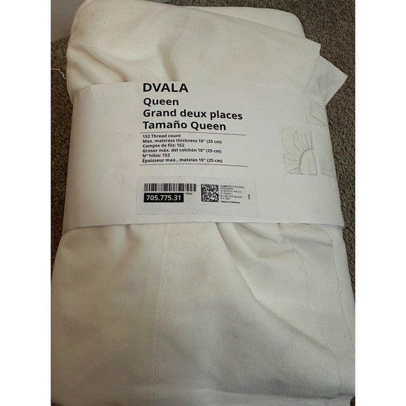 IKEA Other - New IKEA DVALA Queen Sheet Set White‎ 152 Thread Count 100% Cotton